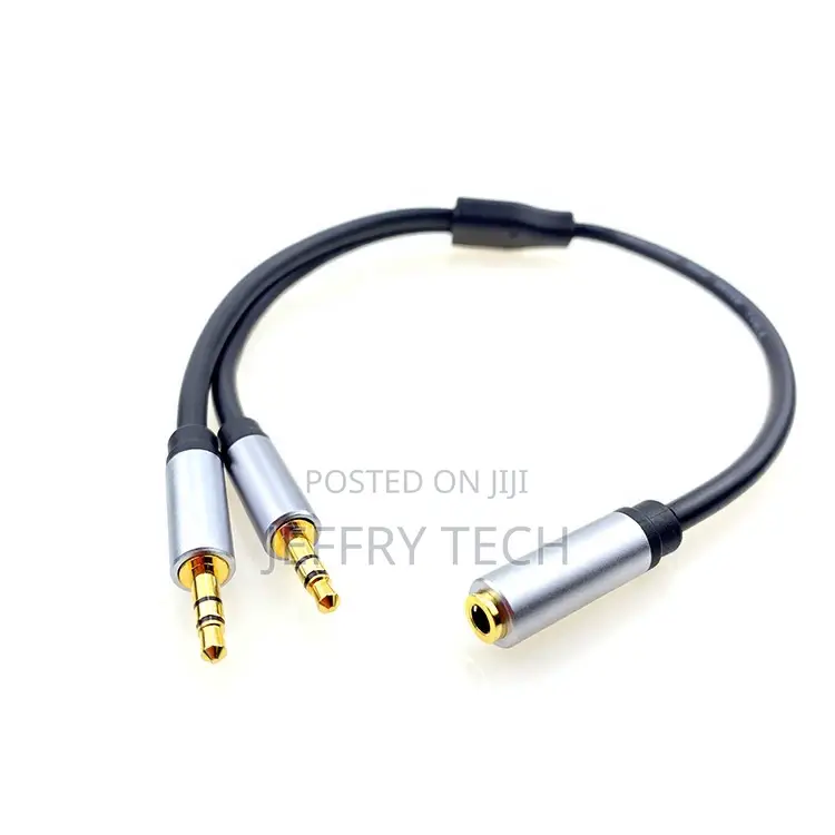 3.5mm Gold Plated OD 4.5mm 1 Male to 2 Female Mobile Phone