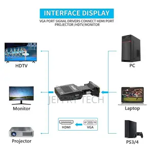 1080P Vga Input +L/R Audio to HDMI Output Converter Vga to H