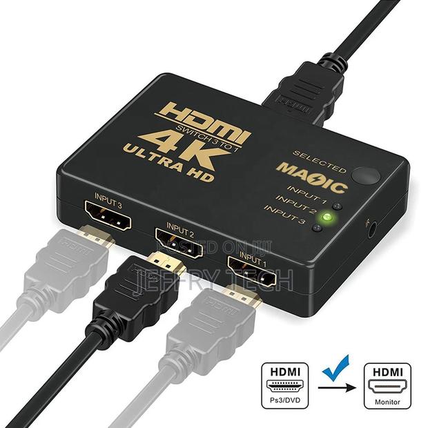Hdmi Switcher 3 Port 3 in 1 Out 3x1 4k Hdmi Switch With Remo