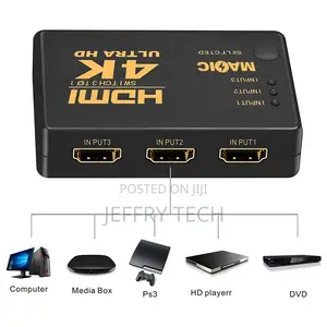 Hdmi Switcher 3 Port 3 in 1 Out 3x1 4k Hdmi Switch With Remo