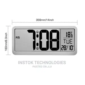 14 Inch LCD Digital Wall Alarm Clock Large With Dual Alarm