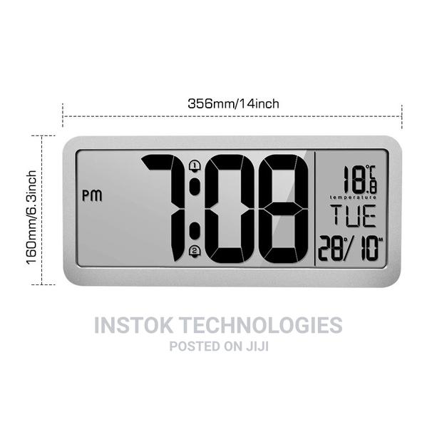 14 Inch LCD Digital Wall Alarm Clock Large With Dual Alarm - thumbnail 3