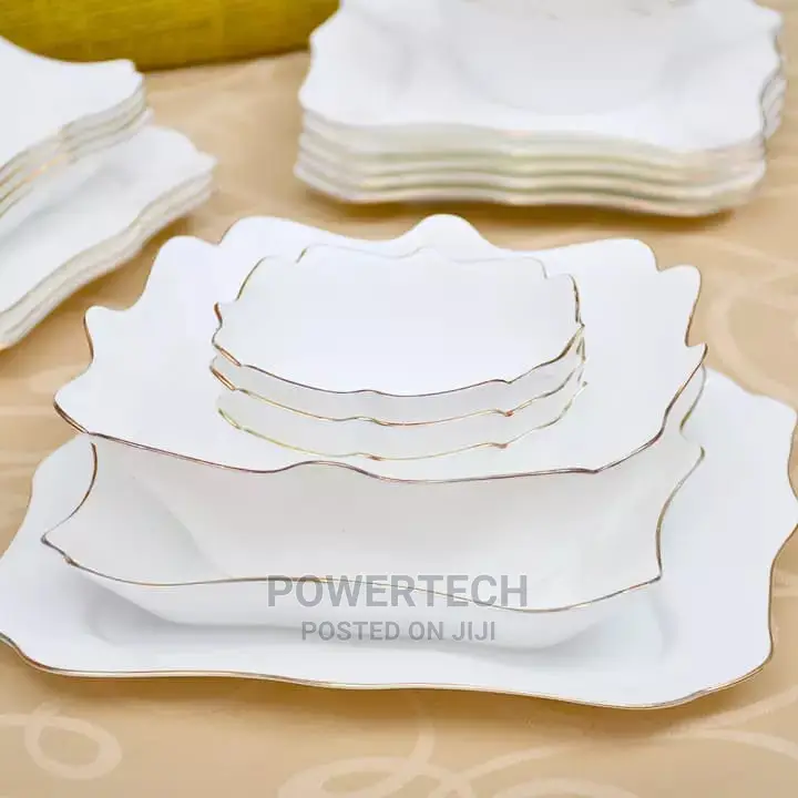 26 Pcs Dinner Set With Gold Rim