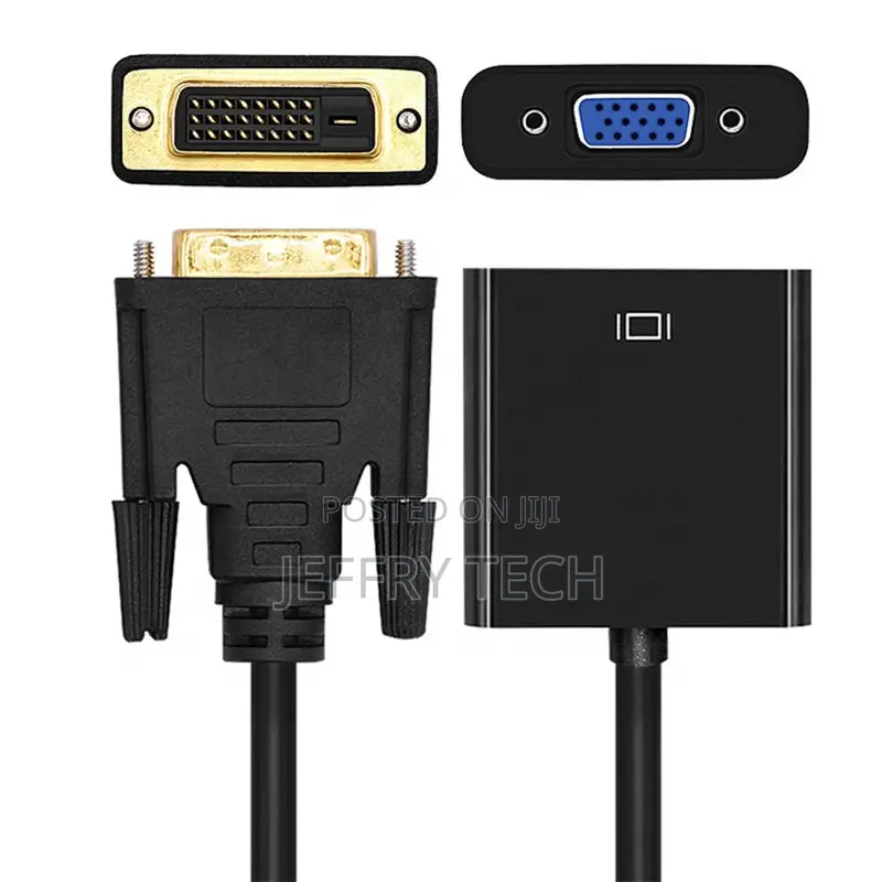 Full HD 1080P DVI to VGA Adapter DVI-D 24+1 25 Pin Male to 1