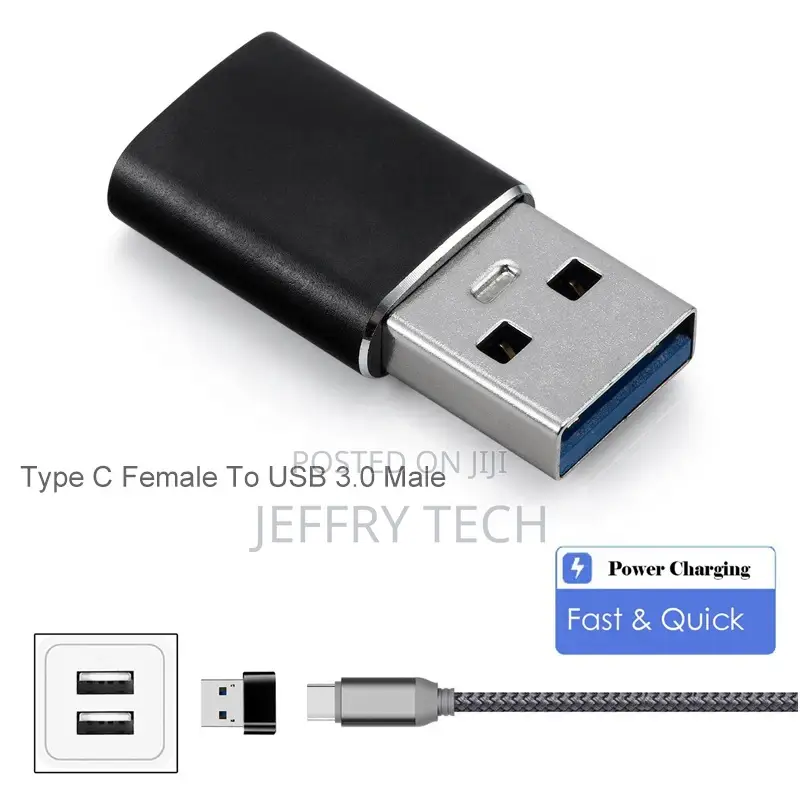 Type C Female to USB 3.0 Male Otg Adapter Charger for Macboo