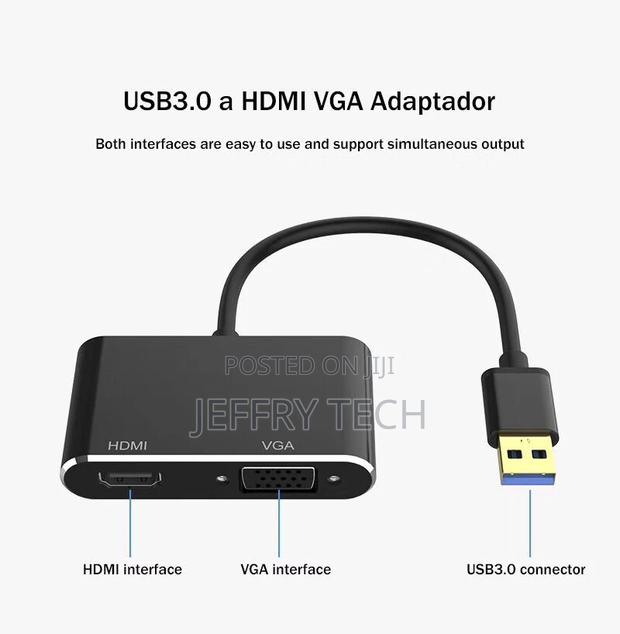 USB 3.0 to HDMI VGA Adapter Cable USB3.0 Multiport Dual Outp