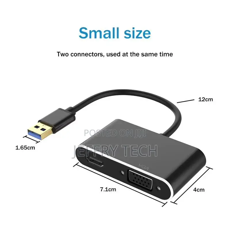 USB 3.0 to HDMI VGA Adapter Cable USB3.0 Multiport Dual Outp
