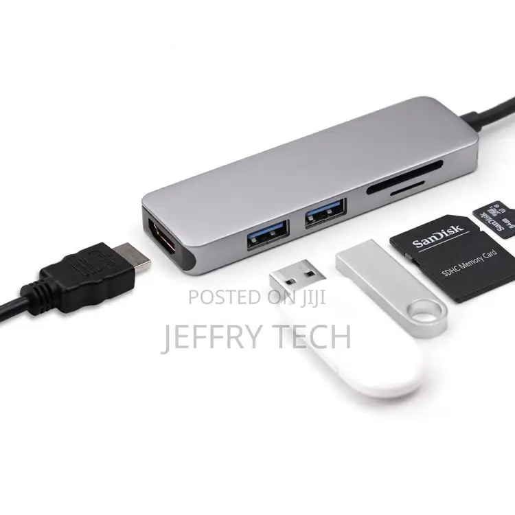 USB Type-C Hub Adapter Docking With HDMI 4K Output, TF SD Ca