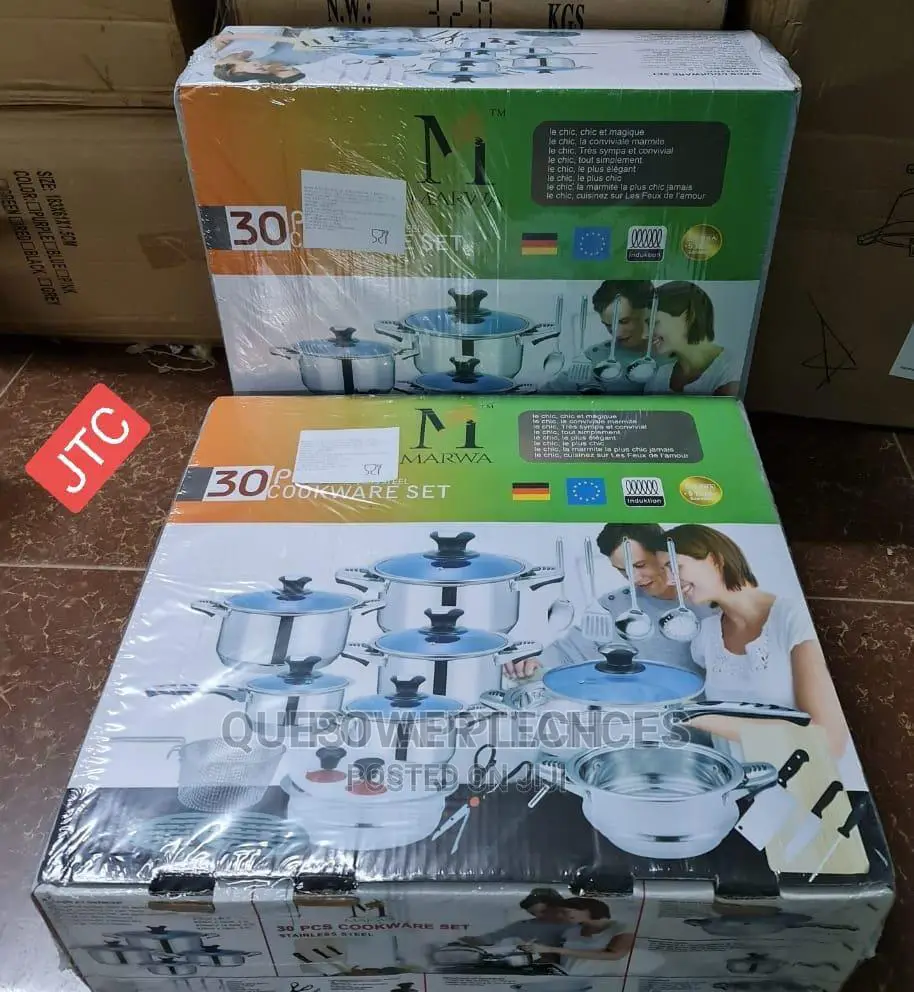 Marwa 30 Pieces Stainless Steel Cookware Set.