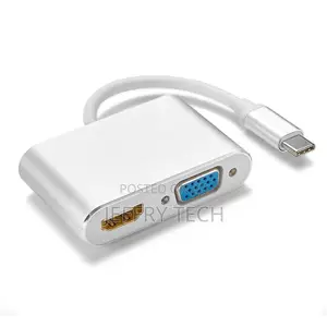 Type C USB C to HDMI VGA 2 in 1 1080P Adapter Support 4K*2K