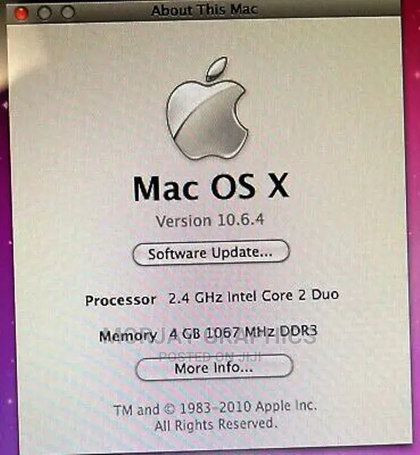 Laptop Apple MacBook 4GB Intel Core 2 Duo 320GB
