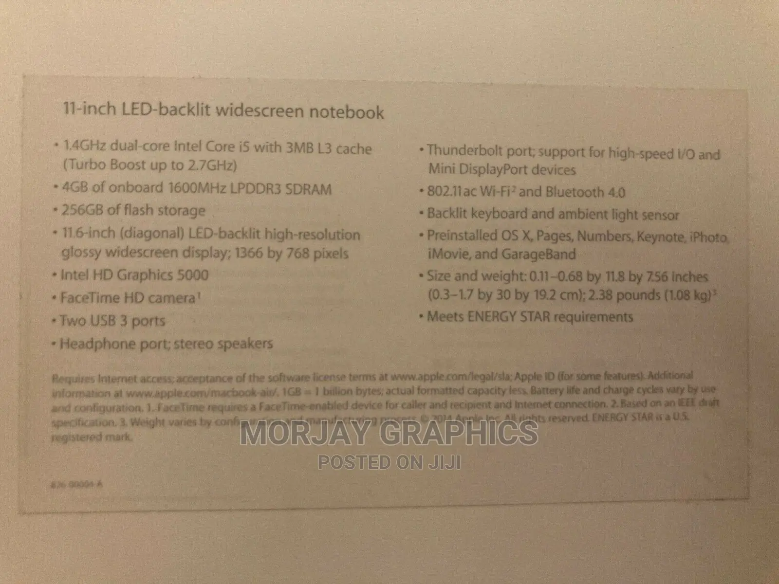 Laptop Apple MacBook 4GB Intel Core I5 SSD 256GB
