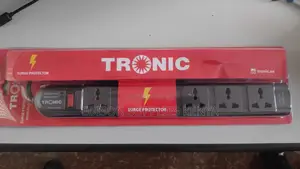 Tronic Extension Cable Black 6way With Surge Protector 6 Way