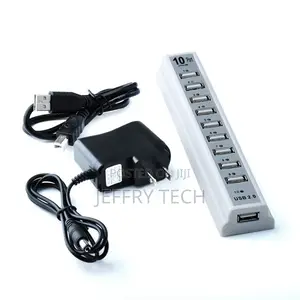 10 Ports 480mbps USB HUB 2.0 High Speed Usb Hub With Adapter