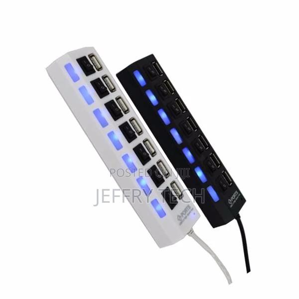 Usb Docking Station 7 Ports LED USB 480 Mbps Adapter 2.0 USB - thumbnail 2