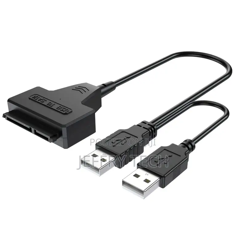 Hard Di Drive SATA Data Powered Cable Adapter Double USB 2.0