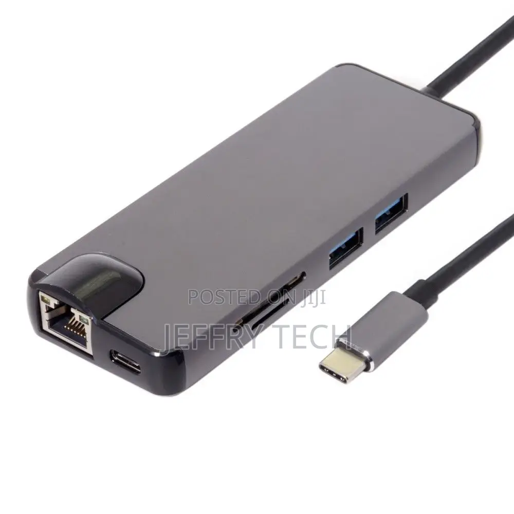 Type-C to 8in1 Adapter With RJ45*1000M HDM1 VGA Cardreader U