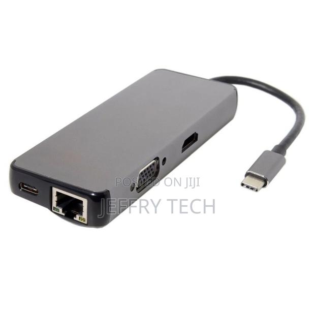 Type-C to 8in1 Adapter With RJ45*1000M HDM1 VGA Cardreader U - thumbnail 3
