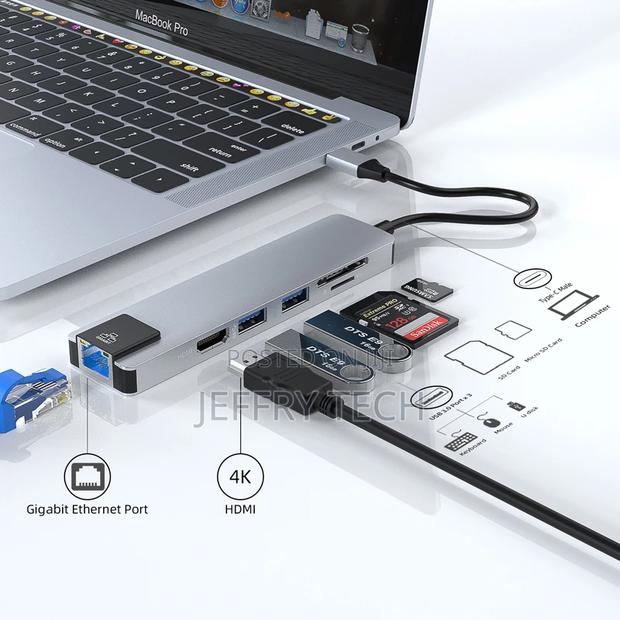 6 in 1 Usb C Multi Hub Combo Card Reader Driver Usb Type C H - thumbnail 3