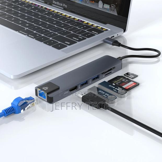 6 in 1 Usb C Multi Hub Combo Card Reader Driver Usb Type C H - thumbnail 4