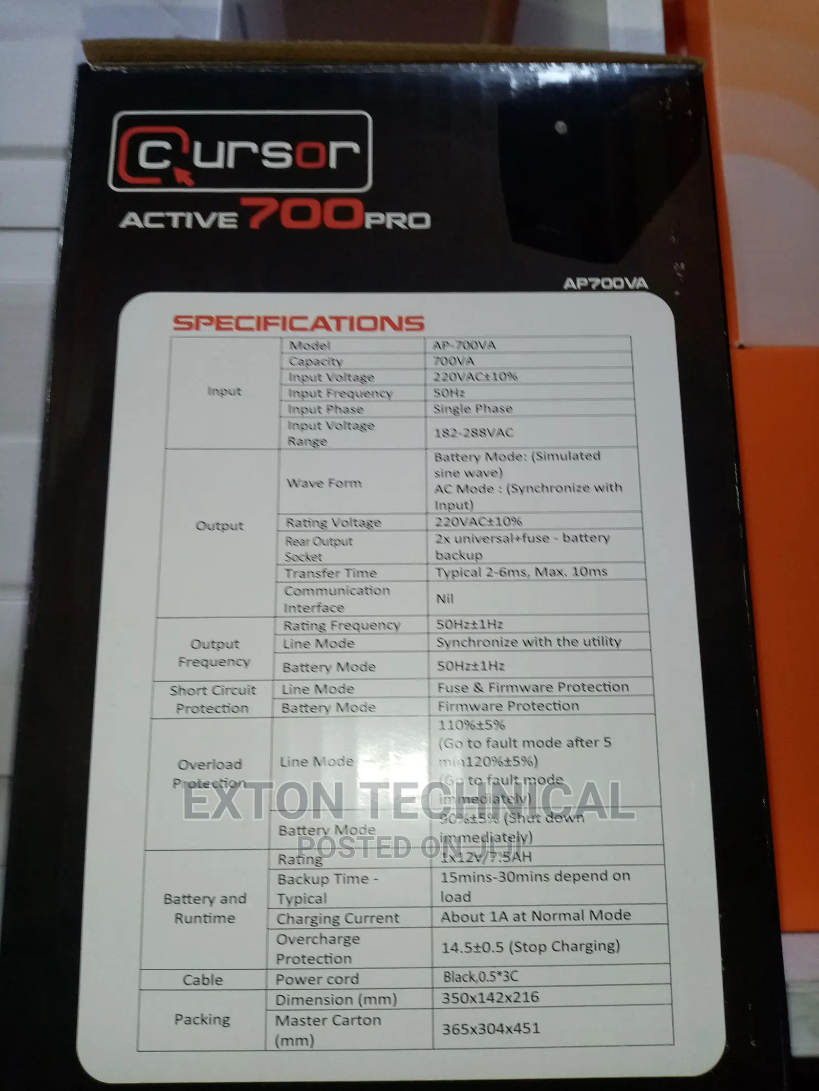 Cursor Ups Ap700va