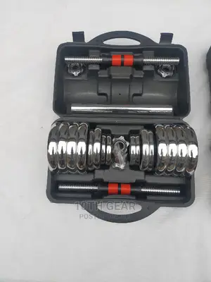 30kg Dumbell Set Adjustable With Barbell Connector