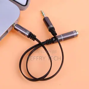 3.5mm Stereo Audio Female to 2 Male Headphone Mic Y Splitter
