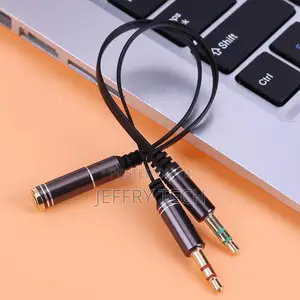 3.5mm Stereo Audio Female to 2 Male Headphone Mic Y Splitter
