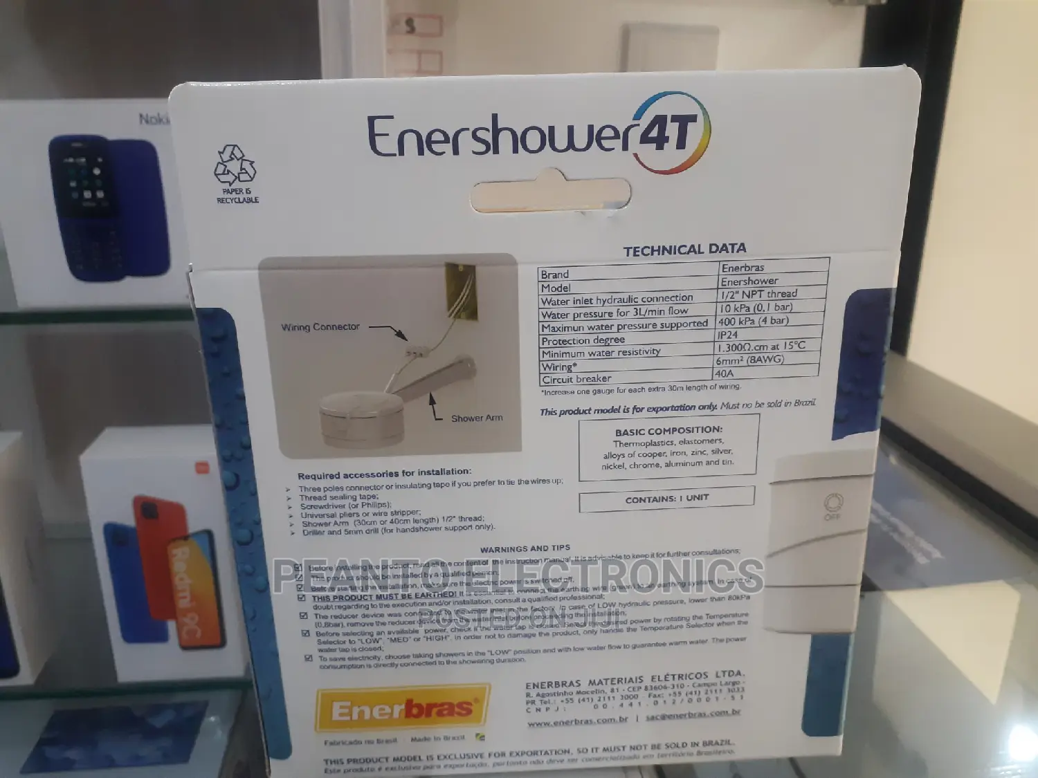 Enerbras 4t Instant Shower Water Heater - For Salty Normal