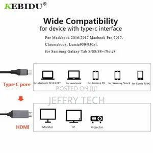 HDMI Cable 4K 2M USB 3.1 Type C to HDMI Cable 30hz HD Extend