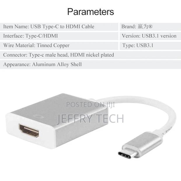 Type C( Thunderbolt3 Compatible) to HDMI Adapter USB 3.1 Alu