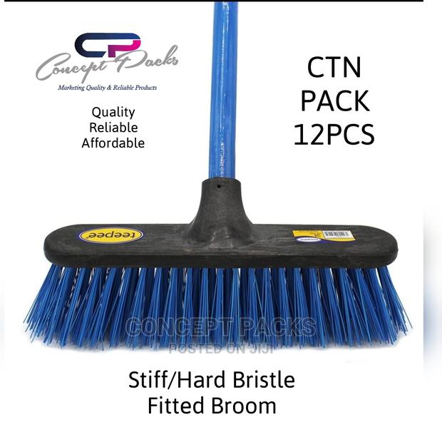 12pcs - Hard Bristle Broom With Handle. - main view