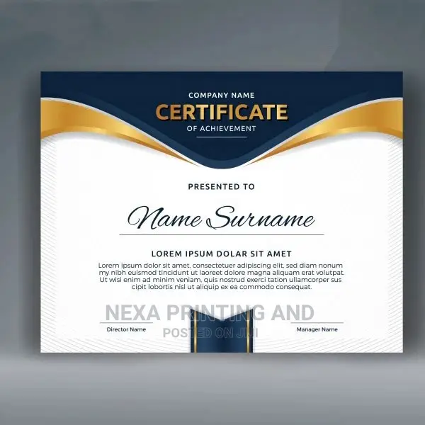 Certificate of Achievement Printng