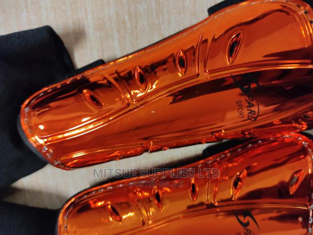 Football Hockey Shin Guard With Anklet Orange-Code 6860 - thumbnail 3