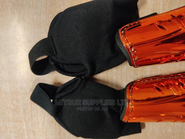 Football Hockey Shin Guard With Anklet Orange-Code 6860 - thumbnail 2