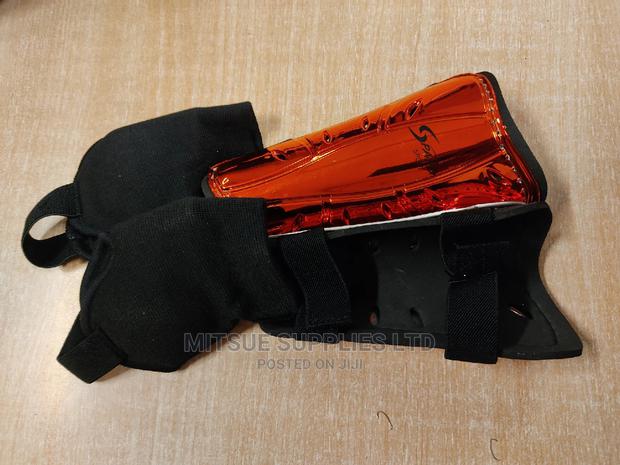 Football Hockey Shin Guard With Anklet Orange-Code 6860 - thumbnail 4