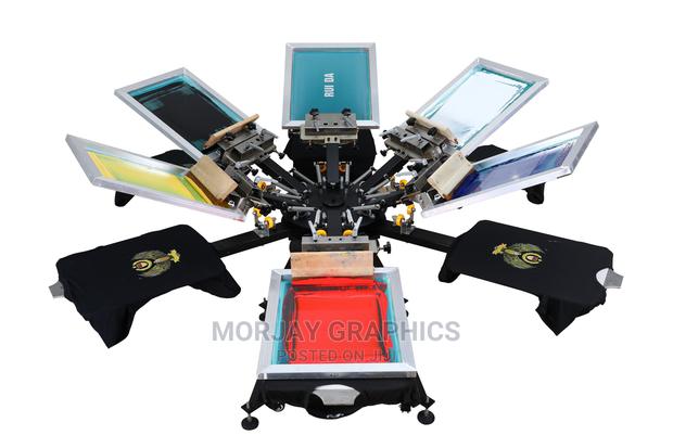 DIY T-Shirt Machine 6 Color 6 Station Screen Printing Press - main view