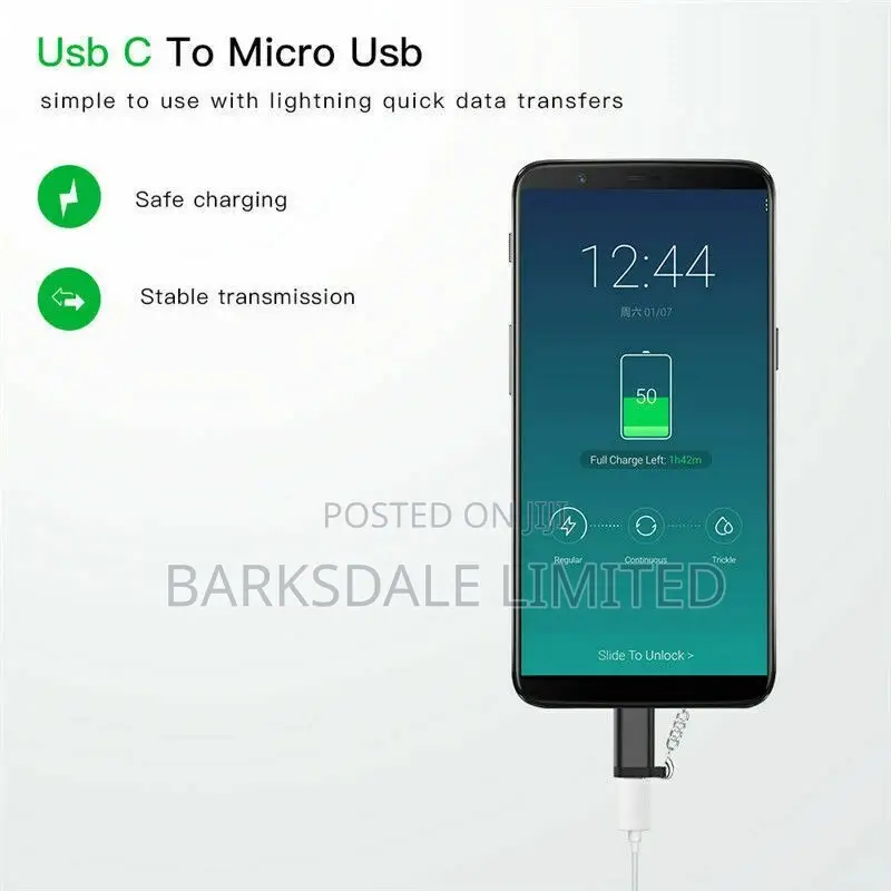 Android Micro USB Type C Connector Adapter Convert White