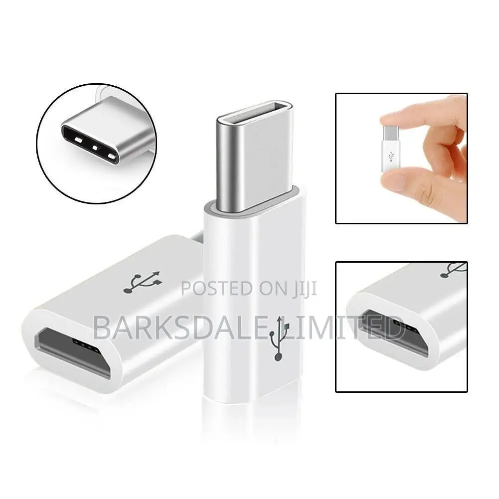 Android Micro USB Type C Connector Adapter Convert White