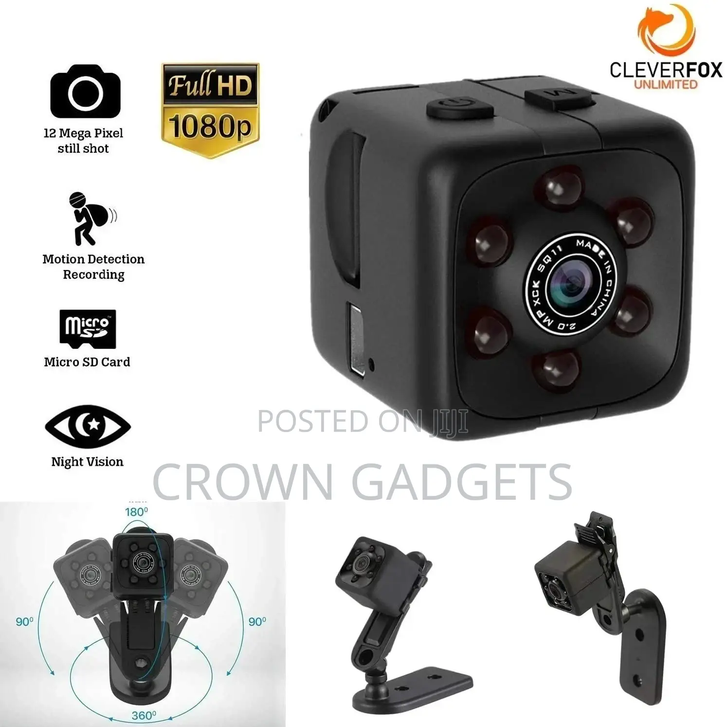 SQ11 Mini Camera 1080P Wide View Angle