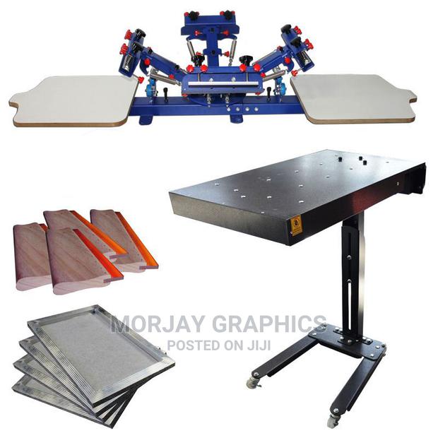 Screen Dryer Electrical 4 Color 2 Station Screen Printer