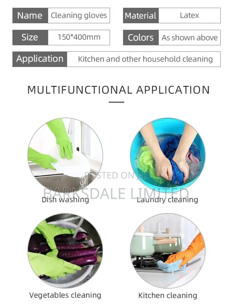 Dish Washing Cleaning Rubber Gloves Domestic All Purpose