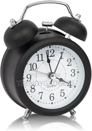 Twin Bell Alarm Clock Vintage Retro Loud Clocks Battery Used