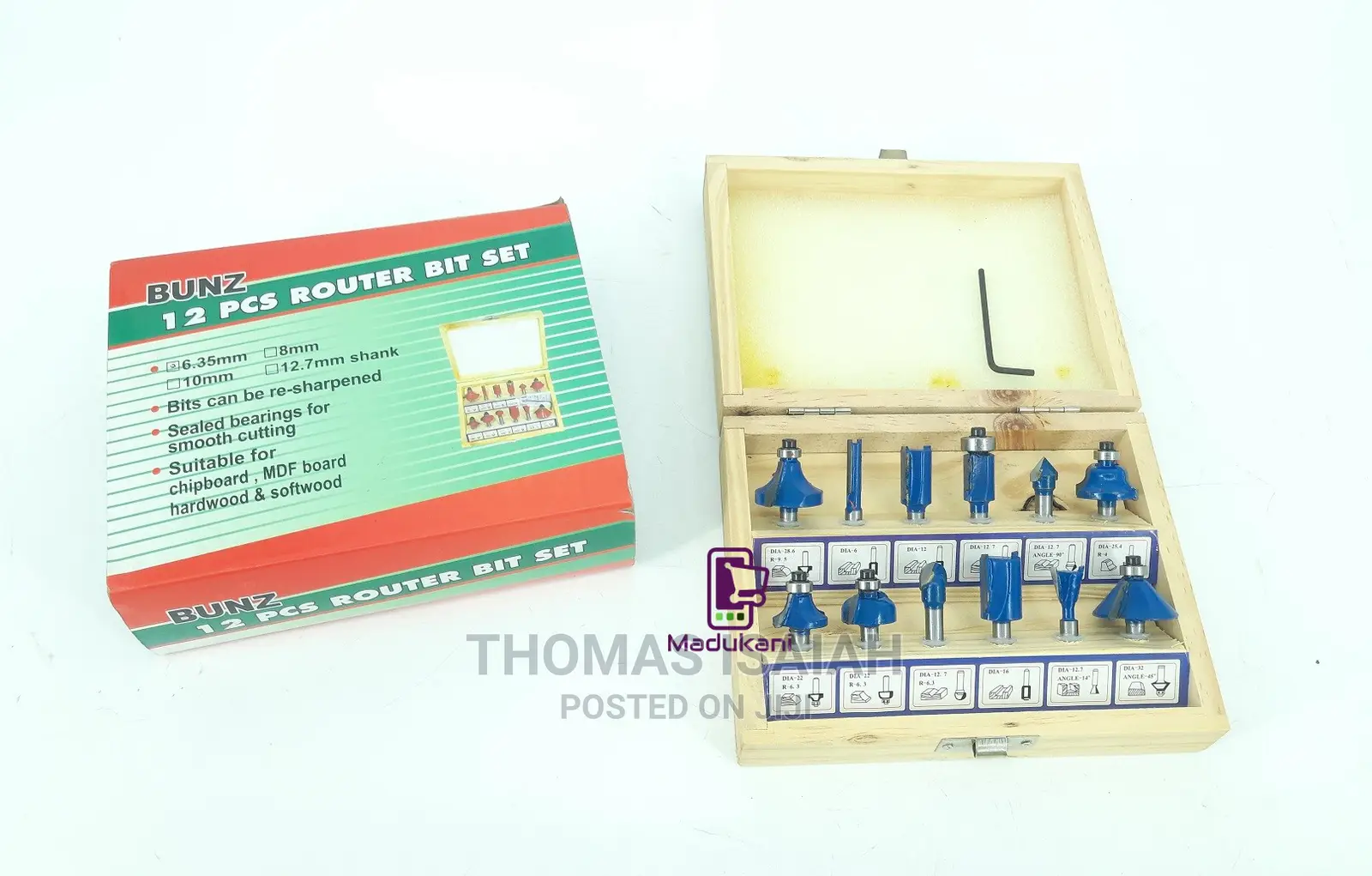 12PCS Router Bit Set 6.35mm Shank