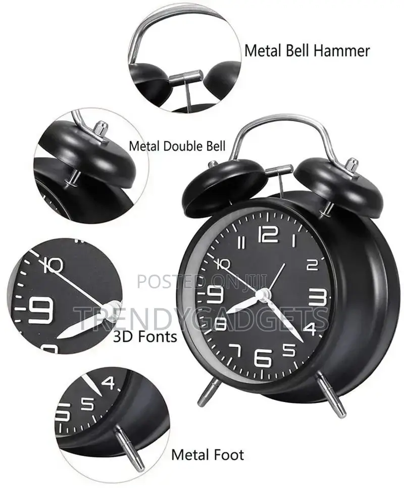 Twin Bell Alarm Clock,Plastic Coloured