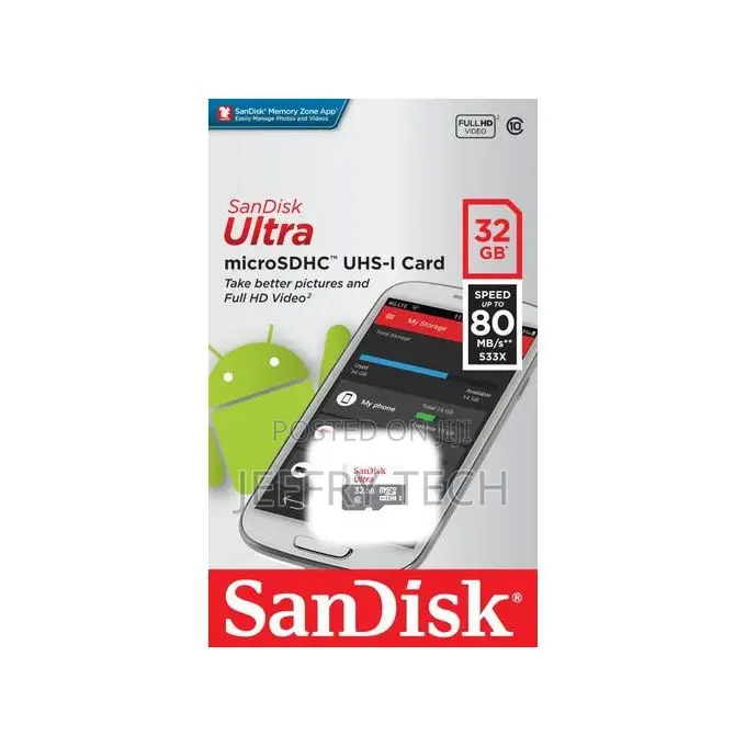 Sandisk Original Sandisk Ultra 32GB Micro SDHC 80mb/S
