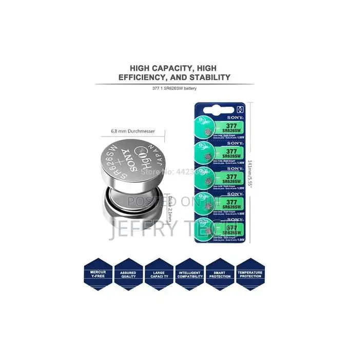 Renata Original SR626SW 377 AG4 1.55V Battery X 5 Pc