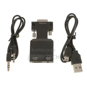 Generic 1080p Vga Male to Hdmi Female HDTV With 35mm Audio U