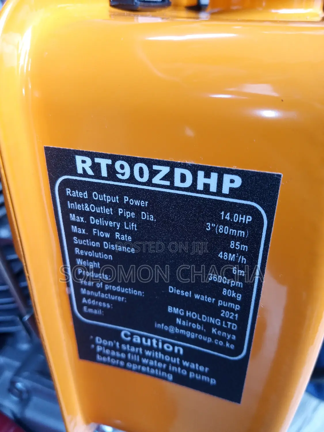 Power Italia 3inch Diesel Water Pump 85m Head