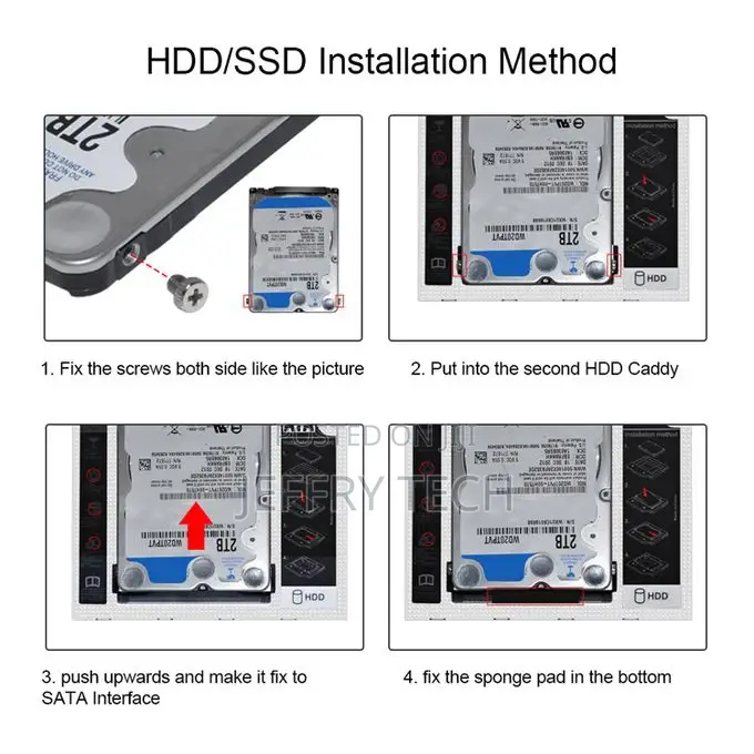 Generic 12.7mm Aluminum SATA HDD SSD Enclosure Hard Disk Dri
